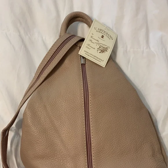 Mauve leather handbag - Picture 4 of 5